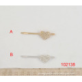 2 on a card heart casting with small glass stones hair pin